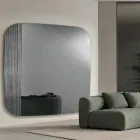 Specchio Sagomato con Inserto Rigato Made in Italy - Alessia Viadurini