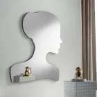 Specchio Sagomato con Volto di Donna Realizzato in Italia - Brunilde Viadurini