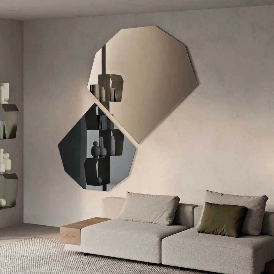 Specchio Sagomato Disponibile in 2 Colori e 2 Misure - Bonella Viadurini