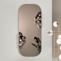 Specchio Sagomato Rettangolare Con Inserti in Vetro Mosso Made in Italy - Adelasia
