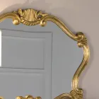 Specchio Stile Classico con Cornice Foglia Oro Made in Italy - Prezioso Viadurini