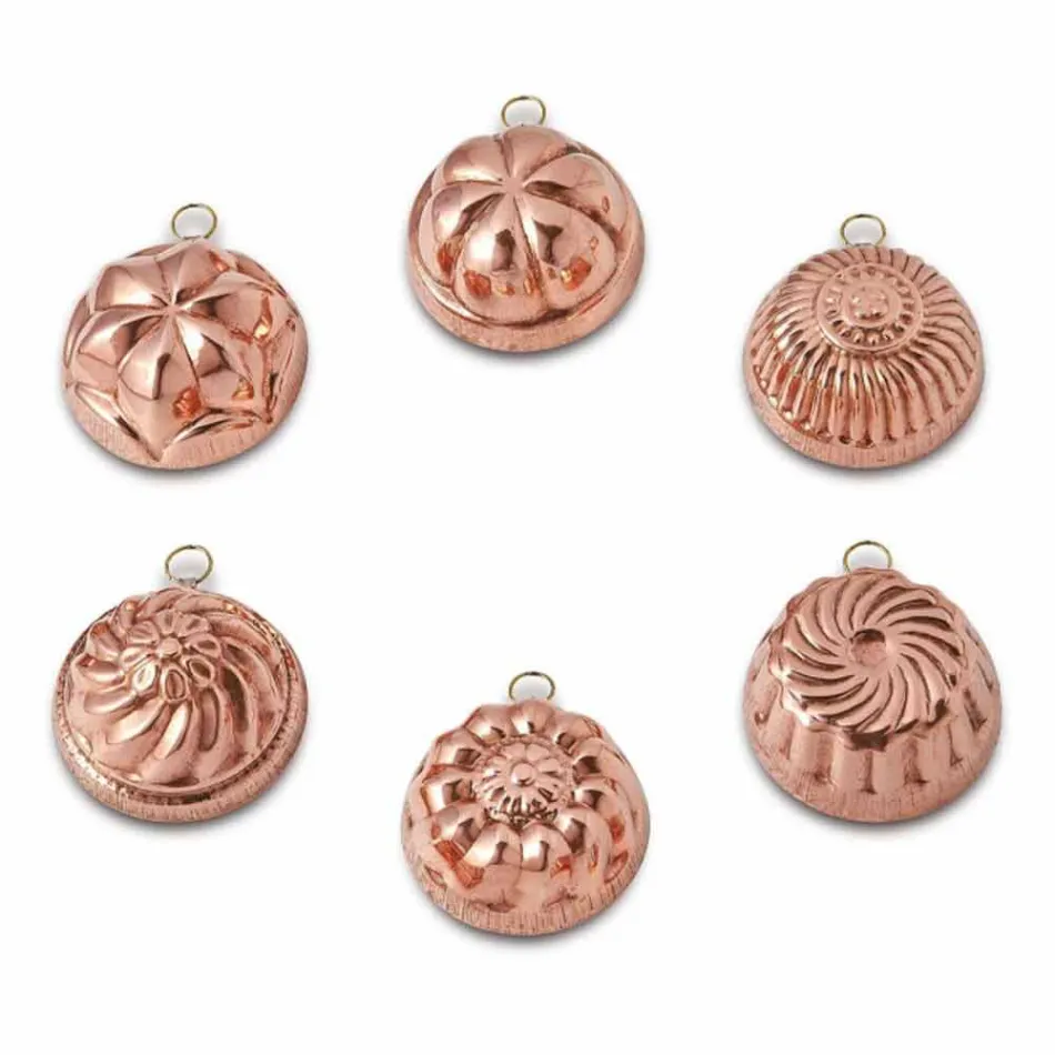 Stampi per Dolci in Rame Stagnato a Mano Design Misto 6 Pezzi - Giandaniele Viadurini