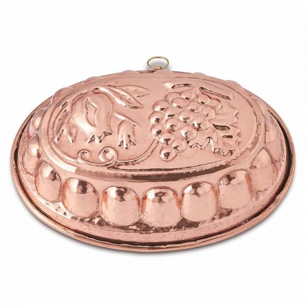 Stampi per Dolci Tortiera Ovale in Rame Stagnato a Mano con Decoro - Gianfilippo Viadurini