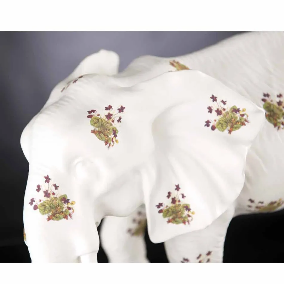 Statuina a Forma di Elefante in Ceramica Lavorata a Mano Made in Italy - Fante Viadurini