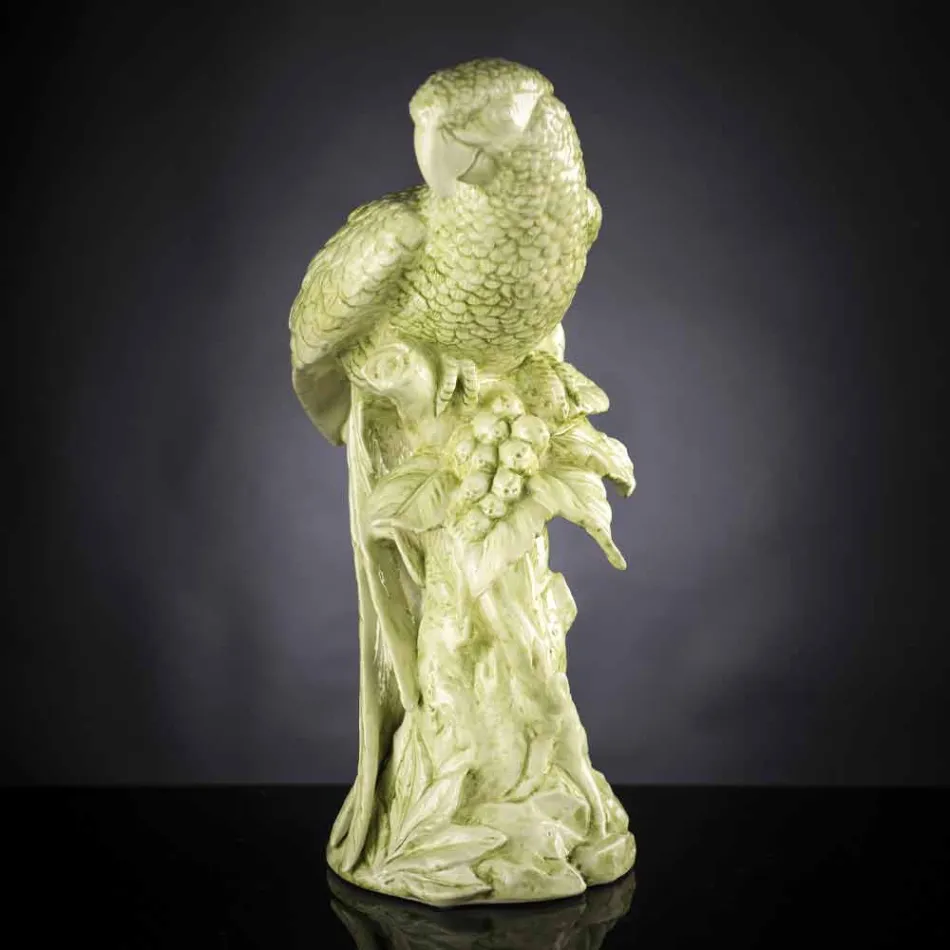 Statuina Artigianale a Forma di Pappagallo in Ceramica Made in Italy - Pagallo Viadurini