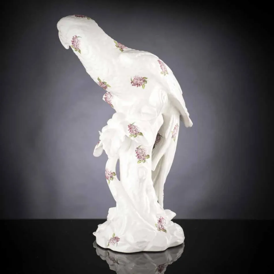 Statuina Artigianale a Forma di Pappagallo in Ceramica Made in Italy - Pagallo Viadurini