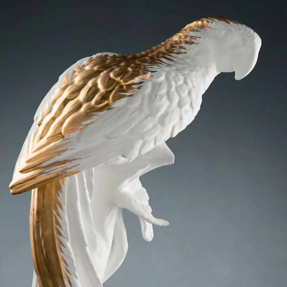 Statuina Artigianale a Forma di Pappagallo in Ceramica Made in Italy - Pagallo Viadurini
