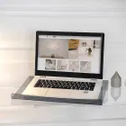 Supporto per Laptop in Plexiglass Trasparente o Fumè Design 2 Pezzi - Nerdino Viadurini