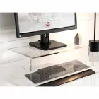 Supporto per Monitor in Plexiglass Trasparente o Fumè Design Italiano - Nerd Viadurini