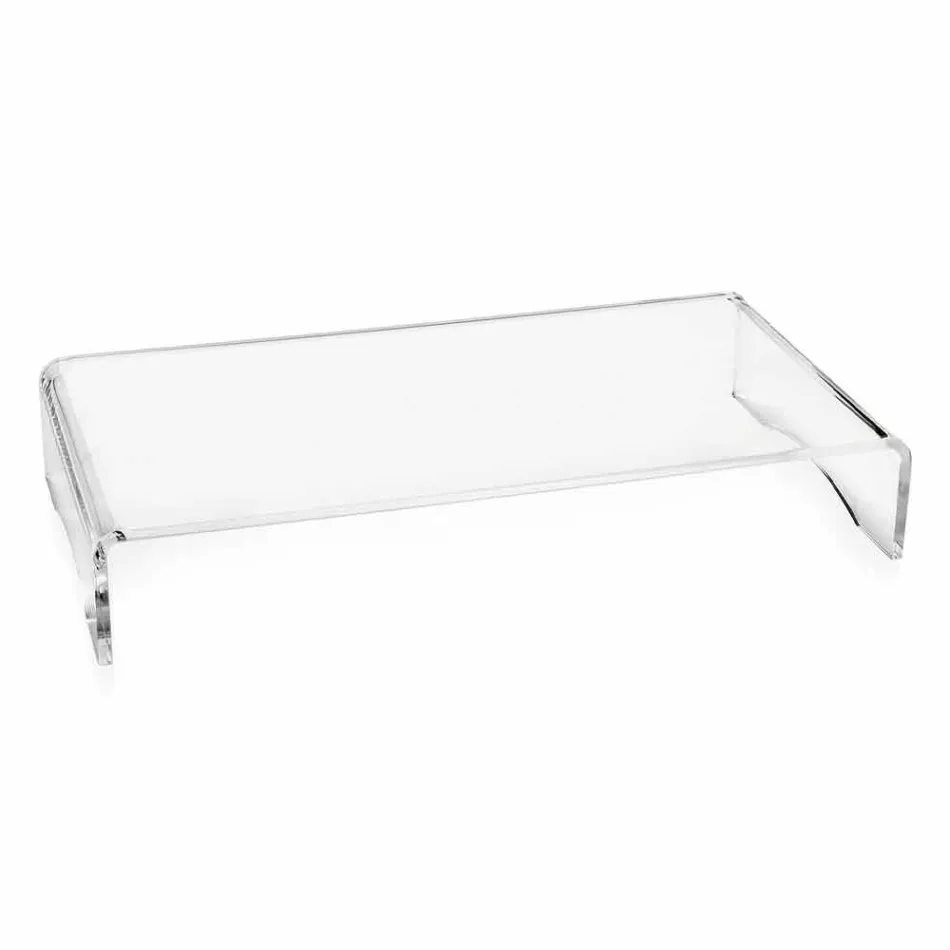 Supporto per Monitor in Plexiglass Trasparente o Fumè Design Italiano - Nerd Viadurini