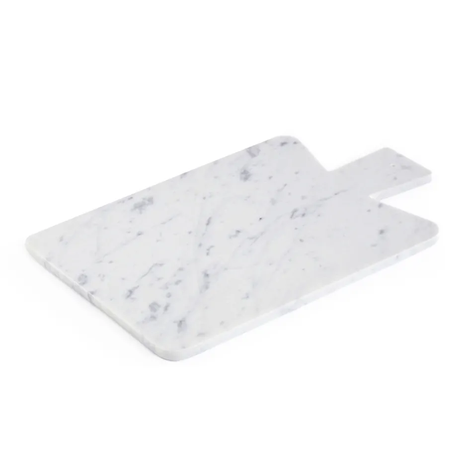 Tagliere Rettangolare in Marmo Bianco di Carrara Made in Italy - Ukai Viadurini
