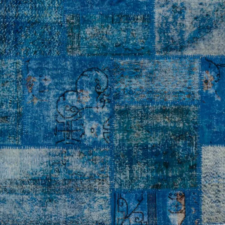 Tappeto Salotto Artigianale in Patchwork Annodato a Mano in Turchia - Raimund Viadurini