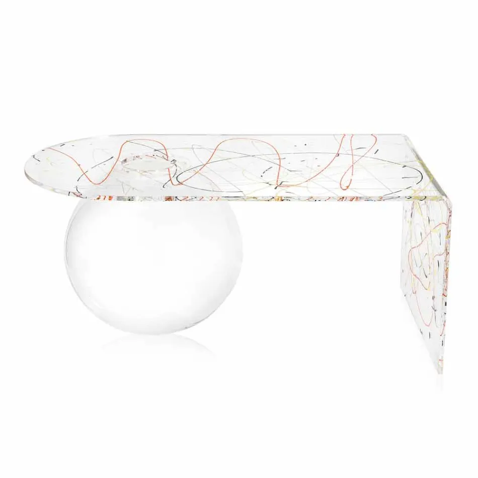 Tavolino a ponte moderno in plexiglass realizzato in Italia, Bolly Viadurini