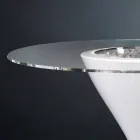 Tavolino Alto in Vetro e Polietilene con Portabottiglie Made in Italy - Cracovia Viadurini