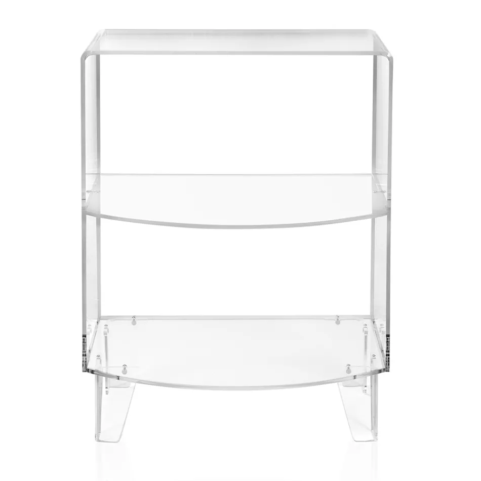 Tavolino Basso Comodino in Plexiglass Trasparente Made in Italy - Alamain Viadurini