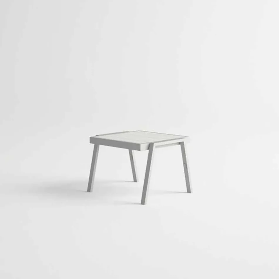 Tavolino Basso da Esterno in Alluminio e Laminato di Design Moderno - Carmine2 Viadurini