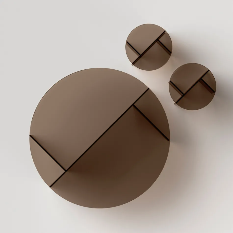 Tavolino Basso in Vetro Bronzo dal Design Raffinato Made in Italy - Laris Viadurini