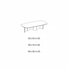 Tavolino Basso Salotto Piano in Ceramica e Gambe in Vetro Fumè 3 Misure - Random Viadurini