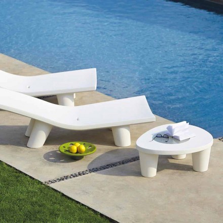 Tavolino basso Slide Low Lita Table polietilene e vetro made in Italy Viadurini
