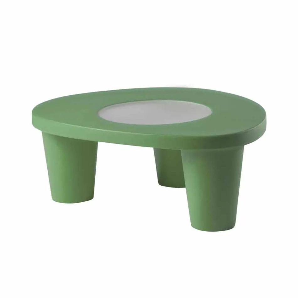 Tavolino basso Slide Low Lita Table polietilene e vetro made in Italy Viadurini