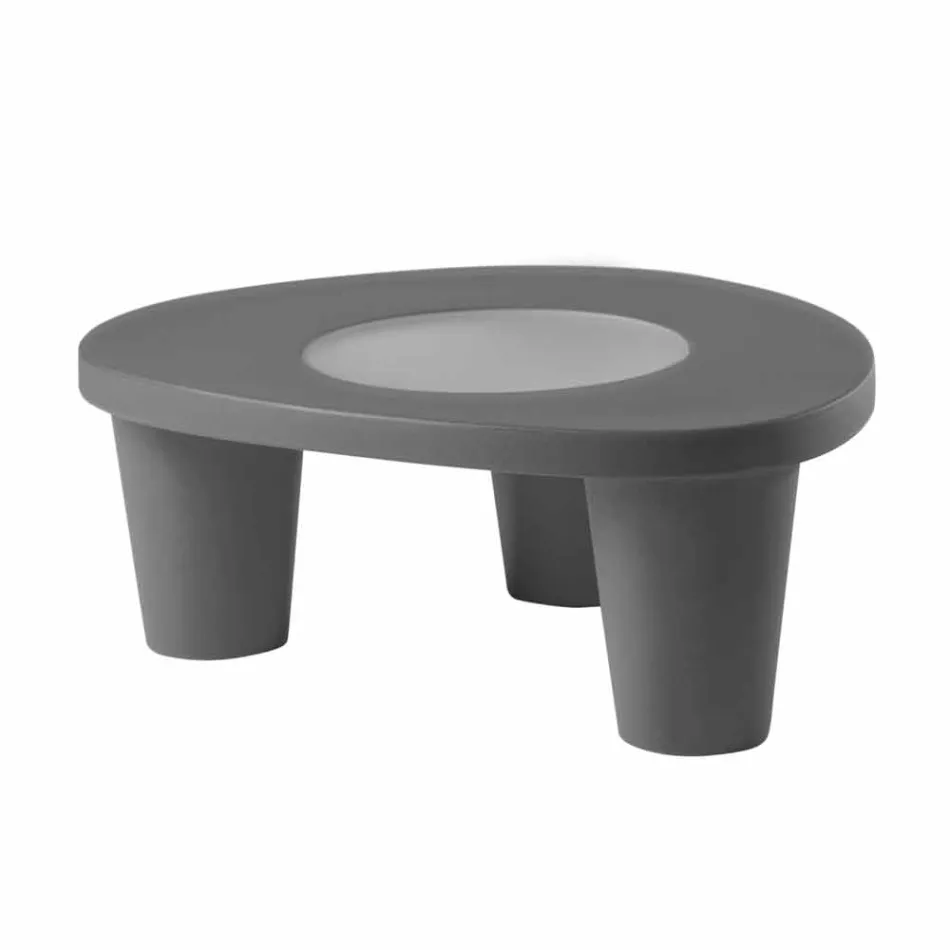 Tavolino basso Slide Low Lita Table polietilene e vetro made in Italy Viadurini