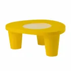 Tavolino basso Slide Low Lita Table polietilene e vetro made in Italy Viadurini