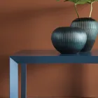 Tavolino Caffè da Salotto in Metallo di Design Quadrato 2 Dimensioni - Josyane Viadurini