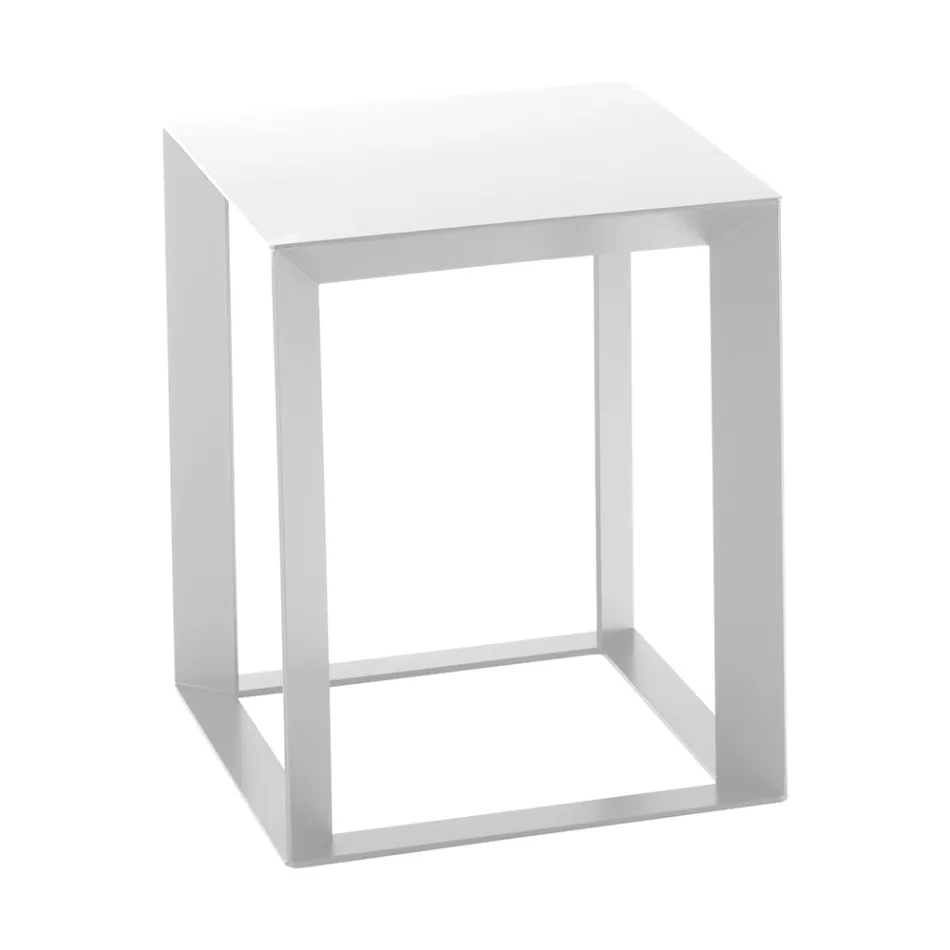 Tavolino Caffè da Salotto in Metallo di Design Quadrato 2 Dimensioni - Josyane Viadurini