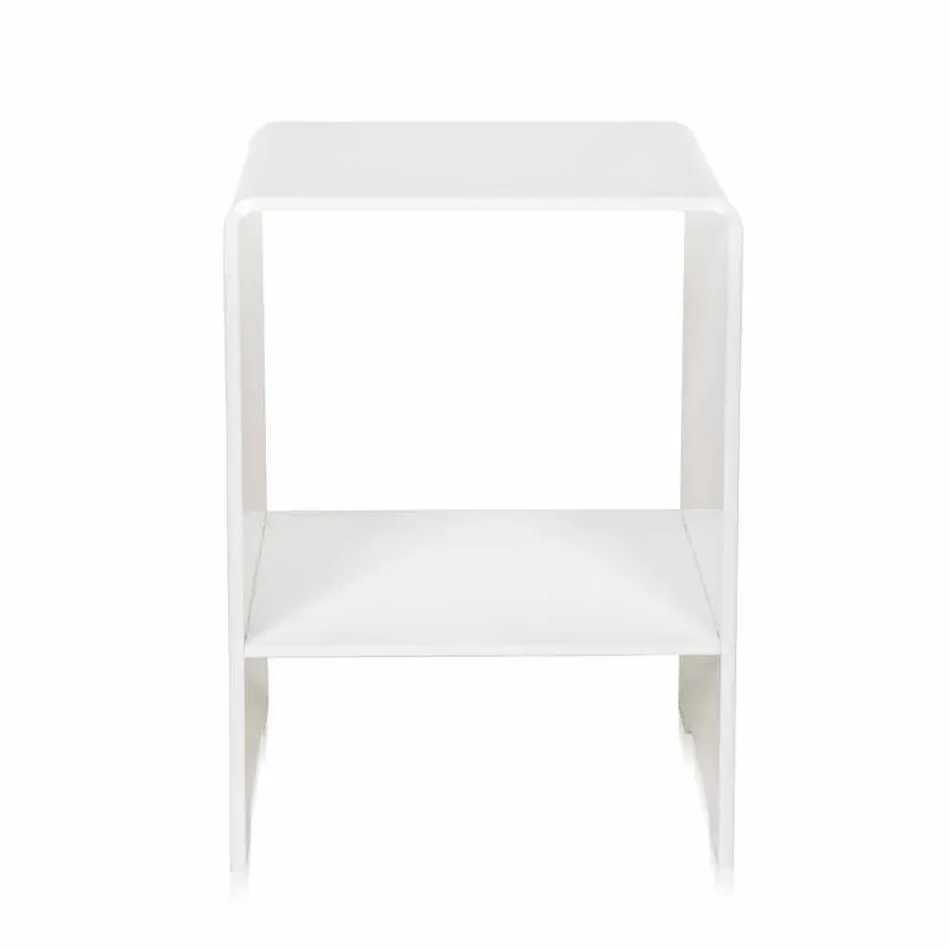 Tavolino / comodino bianco design moderno Mimi, made in Italy Viadurini