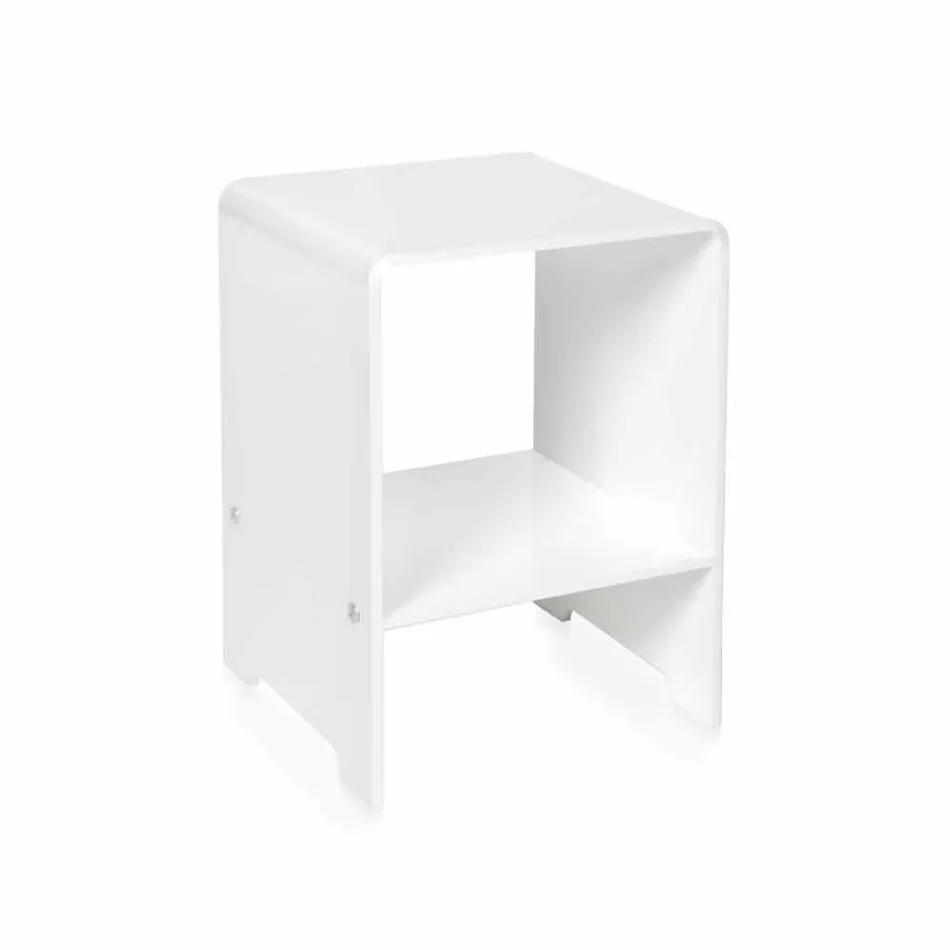 Tavolino / comodino bianco design moderno Mimi, made in Italy Viadurini
