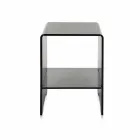 Tavolino / comodino fumé trasparente design moderno Mimi,made in Italy Viadurini