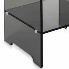 Tavolino / comodino fumé trasparente design moderno Mimi,made in Italy Viadurini