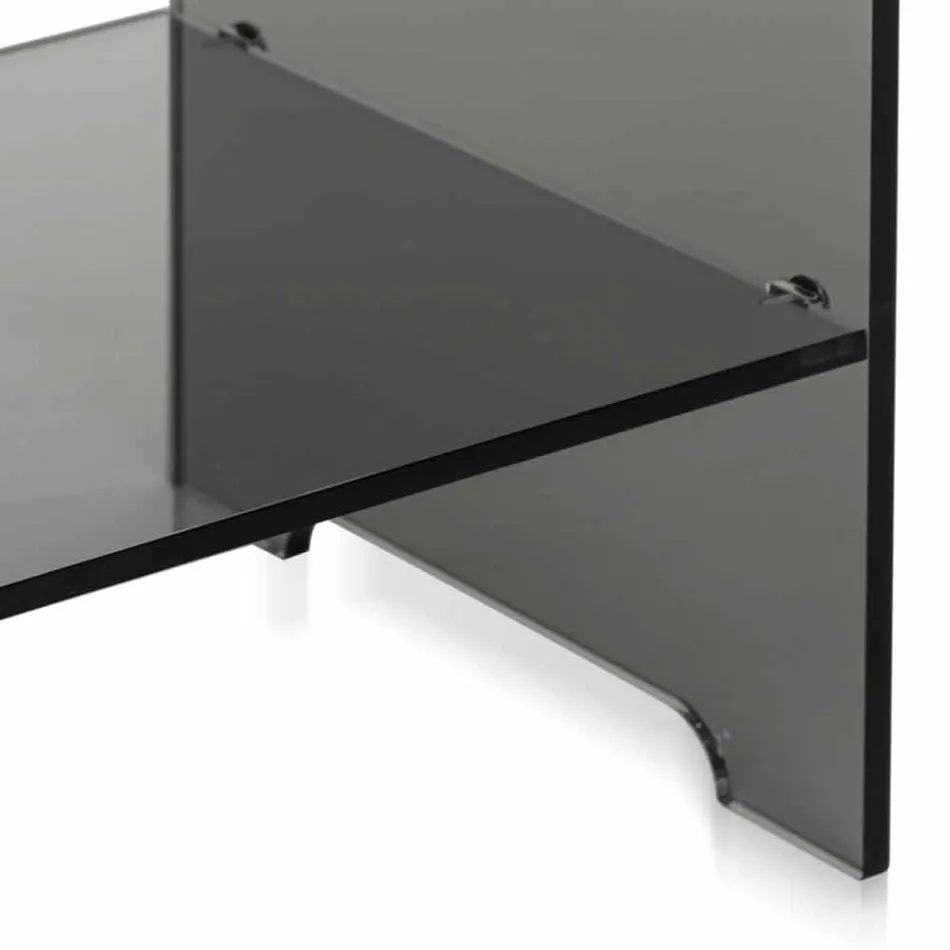 Tavolino / comodino fumé trasparente design moderno Mimi,made in Italy Viadurini