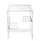Tavolino Comodino in Plexiglass Trasparente o Fumè Made in Italy - Lollao Viadurini