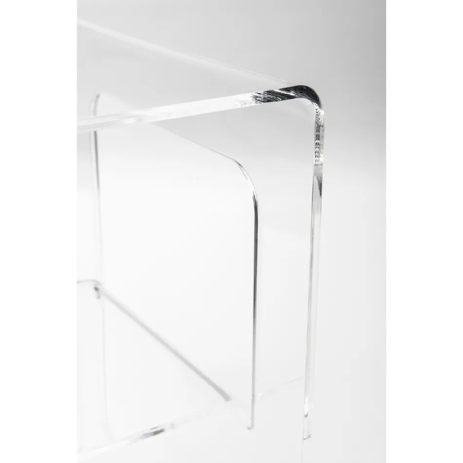 Tavolino Comodino in Plexiglass Trasparente o Fumè Made in Italy - Lollao Viadurini