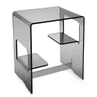 Tavolino Comodino in Plexiglass Trasparente o Fumè Made in Italy - Lollao Viadurini
