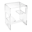 Tavolino Comodino in Plexiglass Trasparente o Fumè Made in Italy - Lollao Viadurini