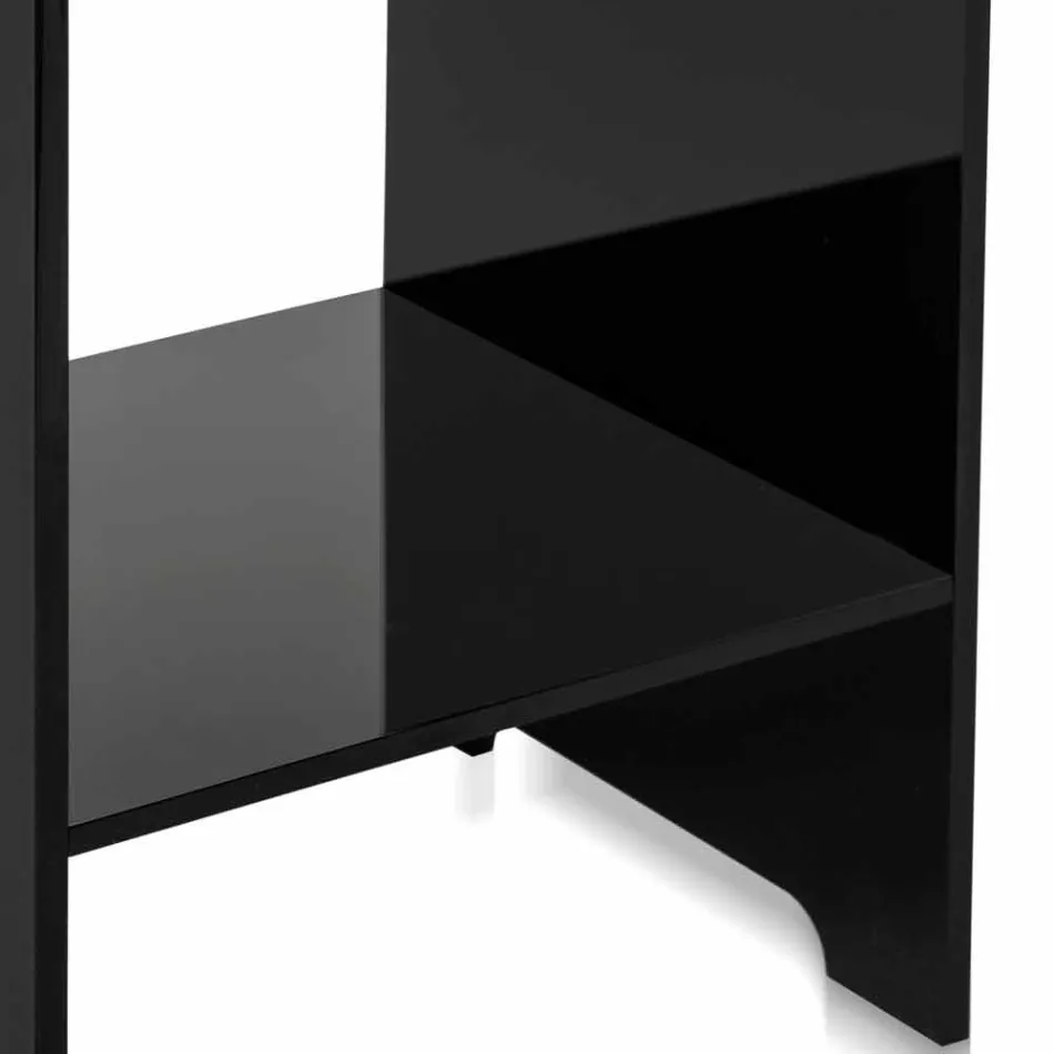 Tavolino / comodino nero design moderno Mimi, made in Italy Viadurini