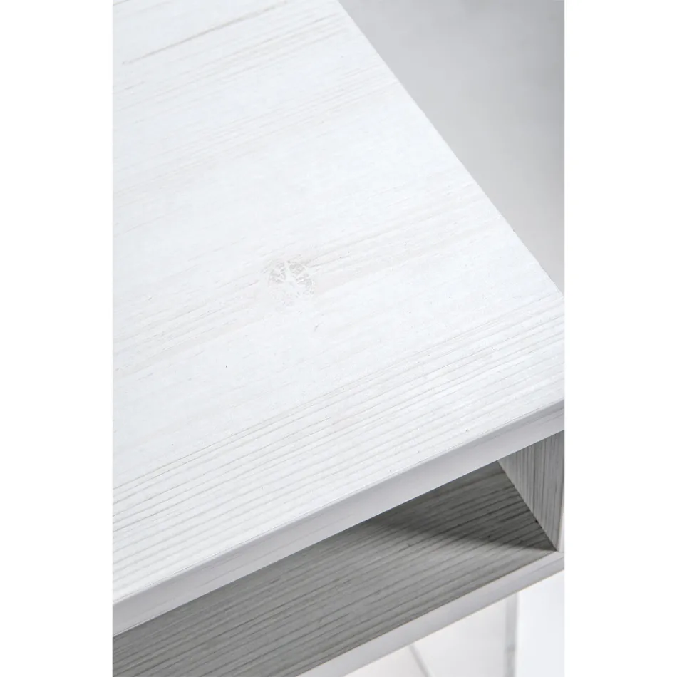 Tavolino Comodino Riciclabile in Plexiglass Trasparente e Legno - Pascoli Viadurini