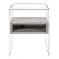 Tavolino Comodino di Design in Plexiglass Trasparente e Legno - Pascoli