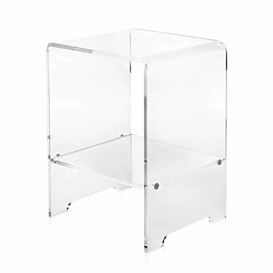 Tavolino / comodino trasparente design moderno Mimi, made in Italy Viadurini