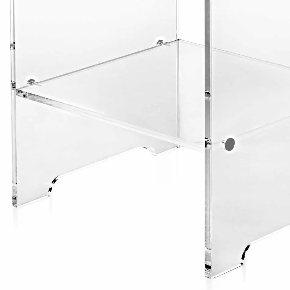 Tavolino / comodino trasparente design moderno Mimi, made in Italy Viadurini