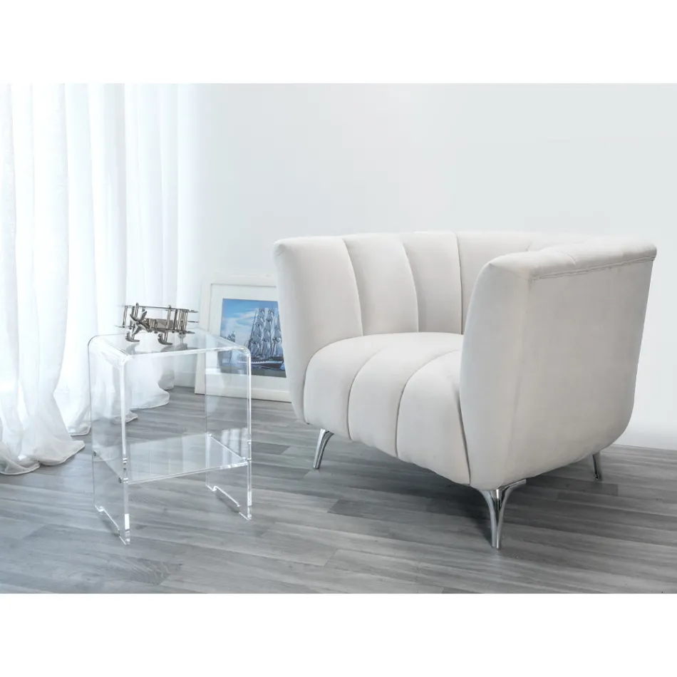Tavolino / comodino trasparente design moderno Mimi, made in Italy Viadurini