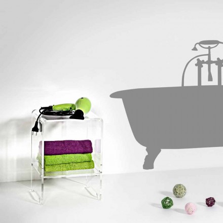 Tavolino / comodino trasparente design moderno Mimi, made in Italy Viadurini