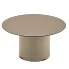 Tavolino con Base in Metallo e Piano Ø60 cm in Specchio o Vetro - Flaminia Viadurini
