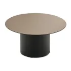 Tavolino con Base in Metallo e Piano Ø60 cm in Specchio o Vetro - Flaminia Viadurini