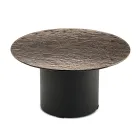 Tavolino con Base in Metallo e Piano Ø60 cm in Specchio o Vetro - Flaminia Viadurini