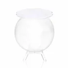 Tavolino / contenitore tondo bianco Biffy,design moderno made in Italy Viadurini