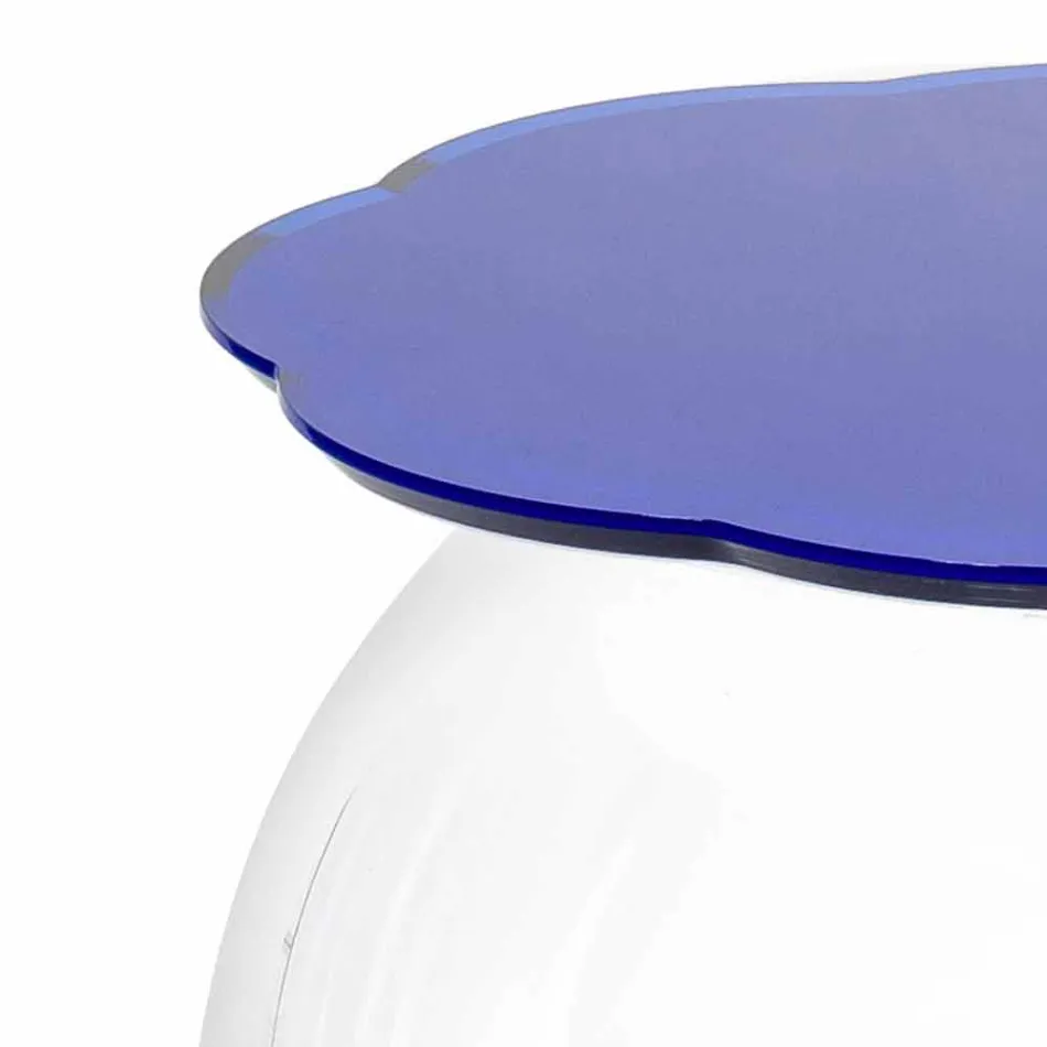 Tavolino / contenitore tondo blu Biffy,design moderno made in Italy Viadurini