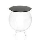 Tavolino / contenitore tondo nero Biffy,design moderno made in Italy Viadurini